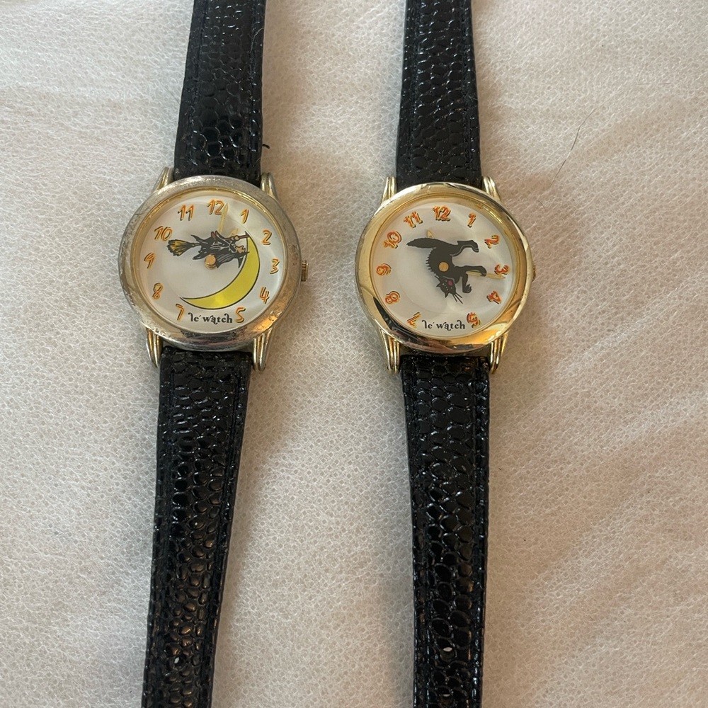 Le Witch Witch Design Black Strap pair of Watches - Picture 12 of 12